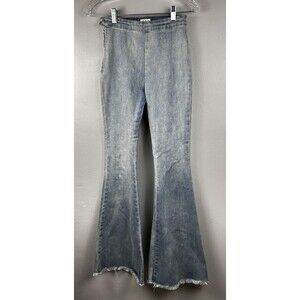 Pol Boho Flare Jeans Size Small Light Wash Size Zip Stretch